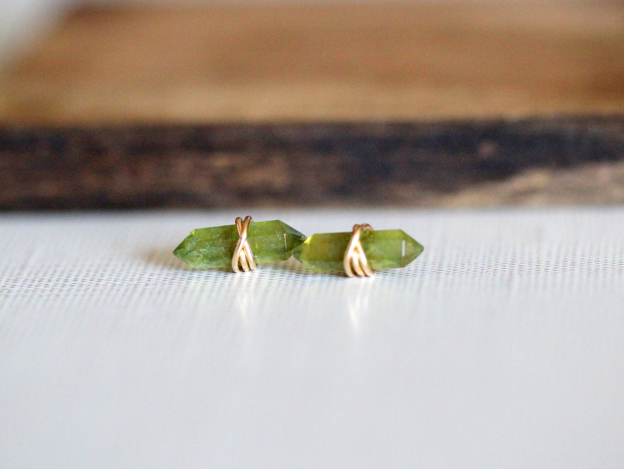 Saressa Designs Crest Studs - Peridot