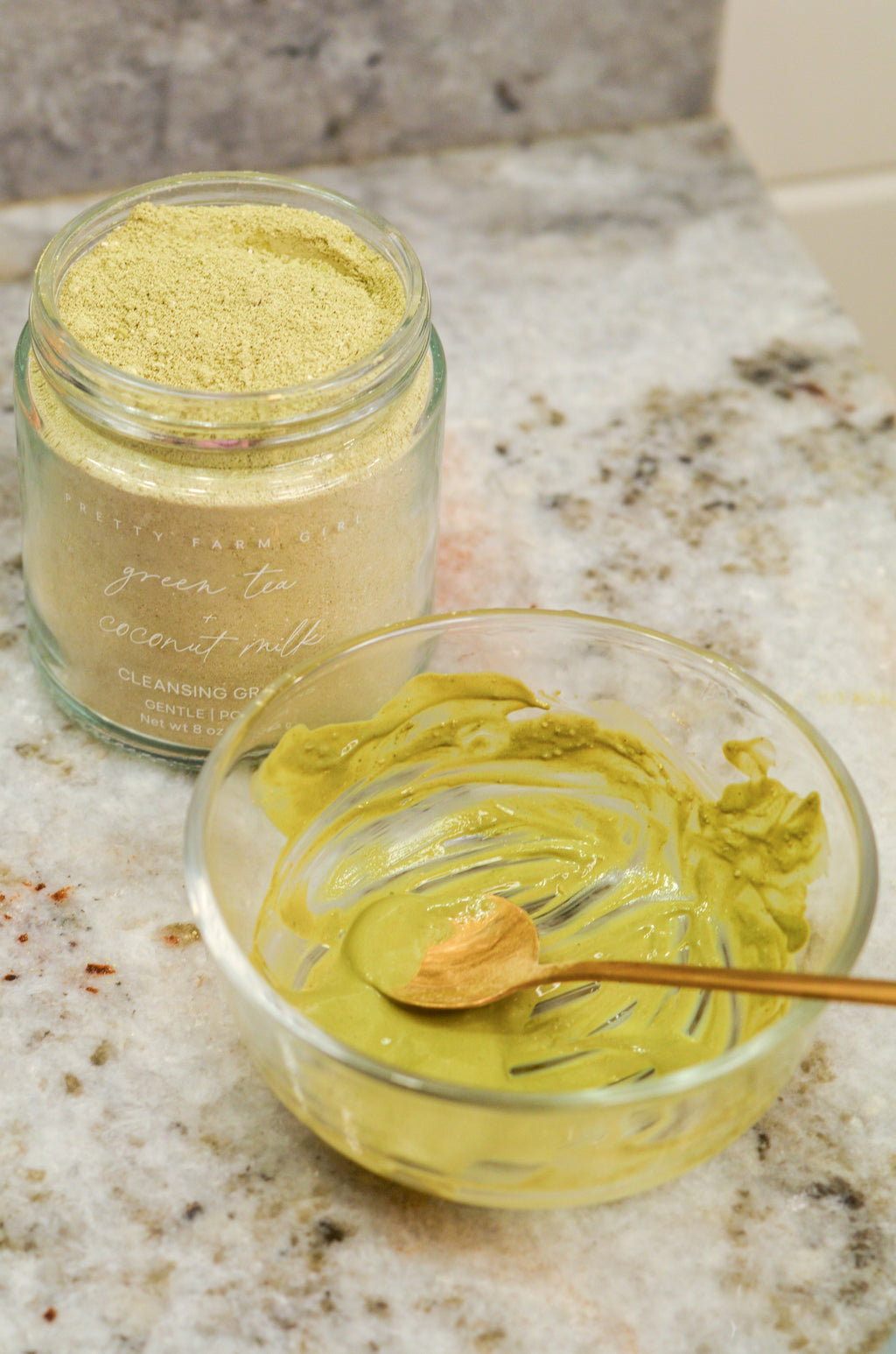 Pretty Farm Girl Green Tea + Coconut Milk Facial Cleansing Grains