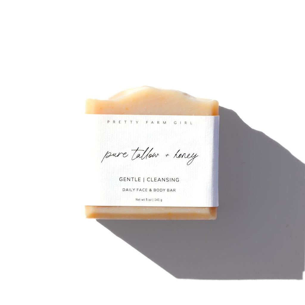 Pretty Farm Girl Fragrance Free Handmade Tallow + Goat Milk Soap Bar Trio