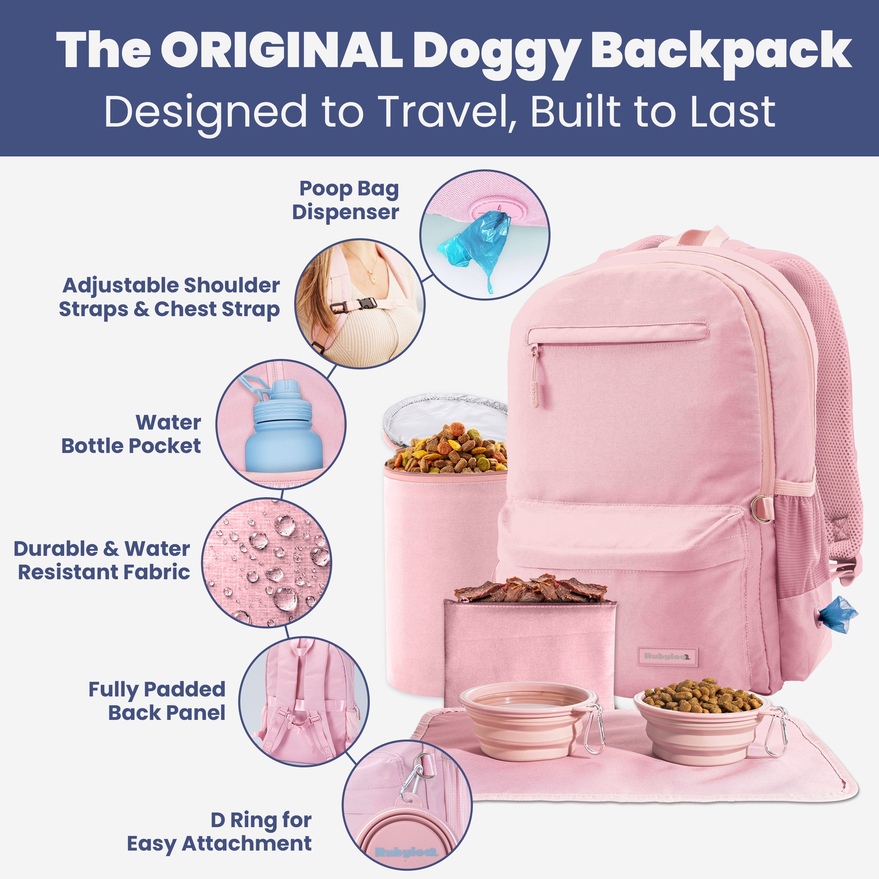 Rubyloo The Original Doggy Bag™ Backpack for Dog Supplies