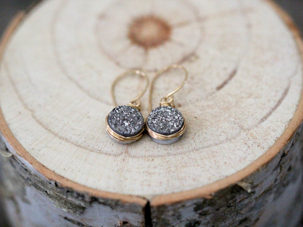 Druzy Bezel Drops (Multiple Colors) - As Seen in DaySpa Magazine