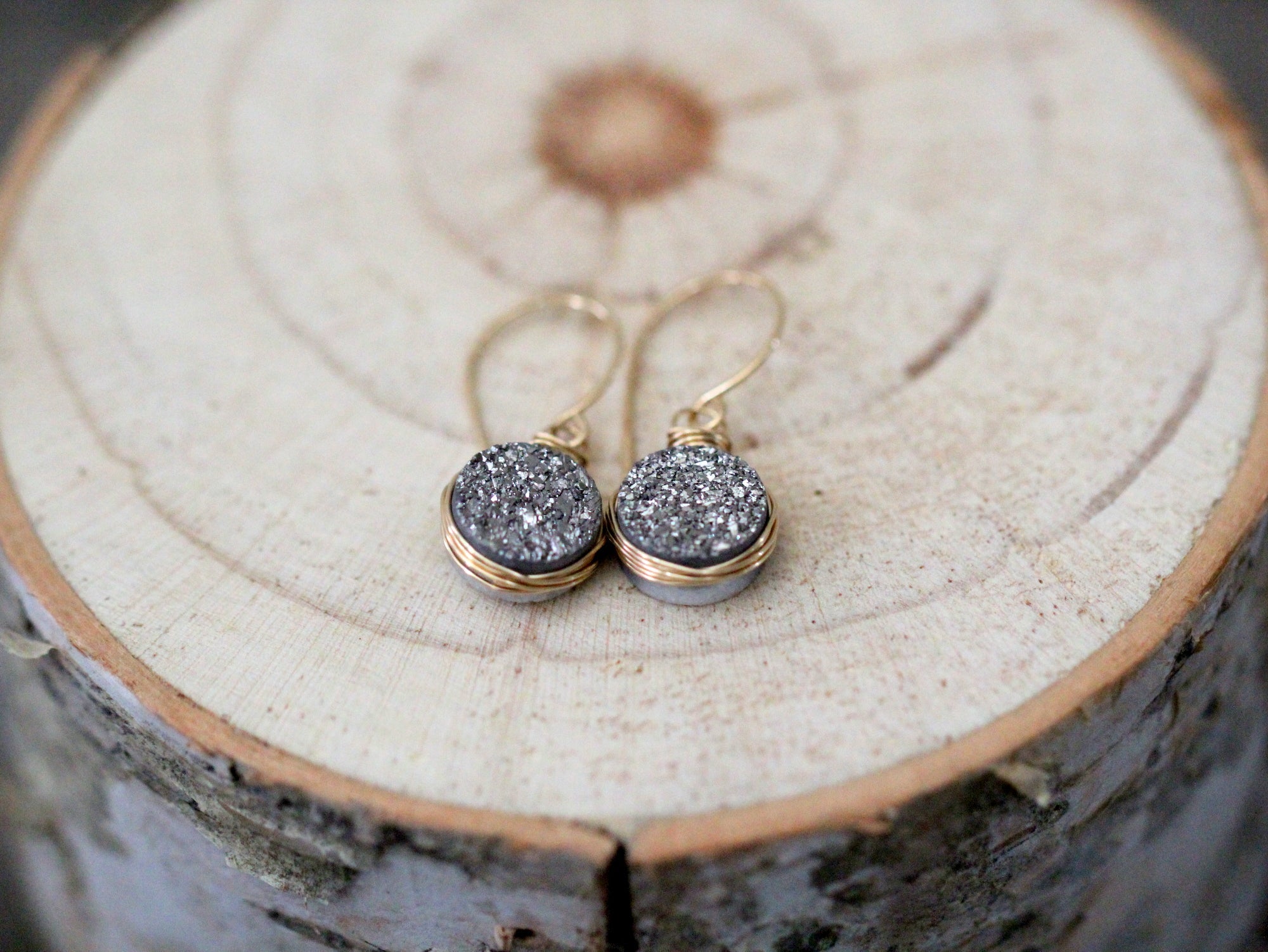 Druzy Bezel Drops (Multiple Colors) - As Seen in DaySpa Magazine