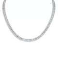 18" Emerald-Cut Created Moissanite Tennis Necklace in 14K Gold Overlay – 30 CTW