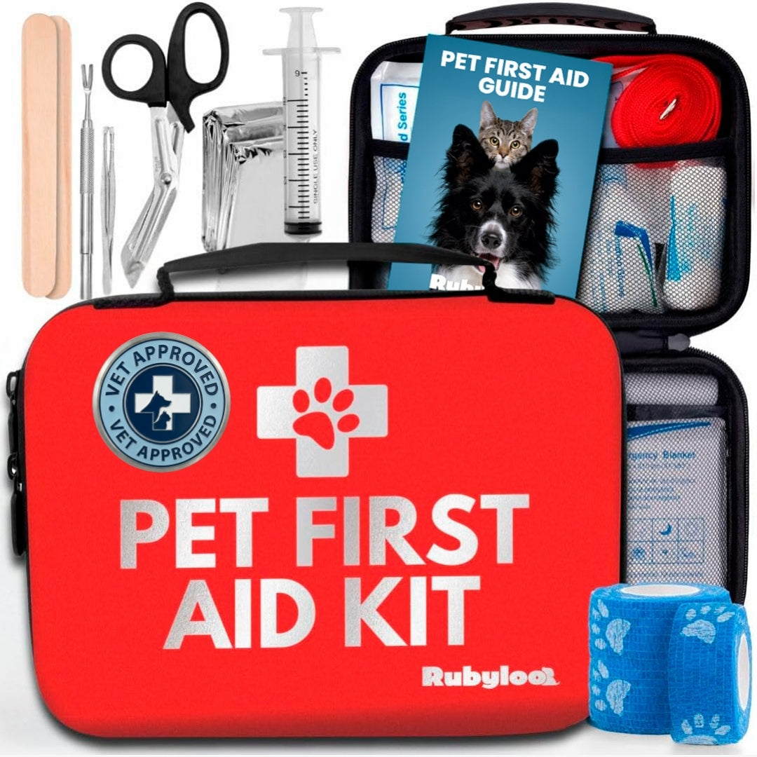 Rubyloo Pet First Aid Kit for Dogs & Cats with Vet-Approved Essentials