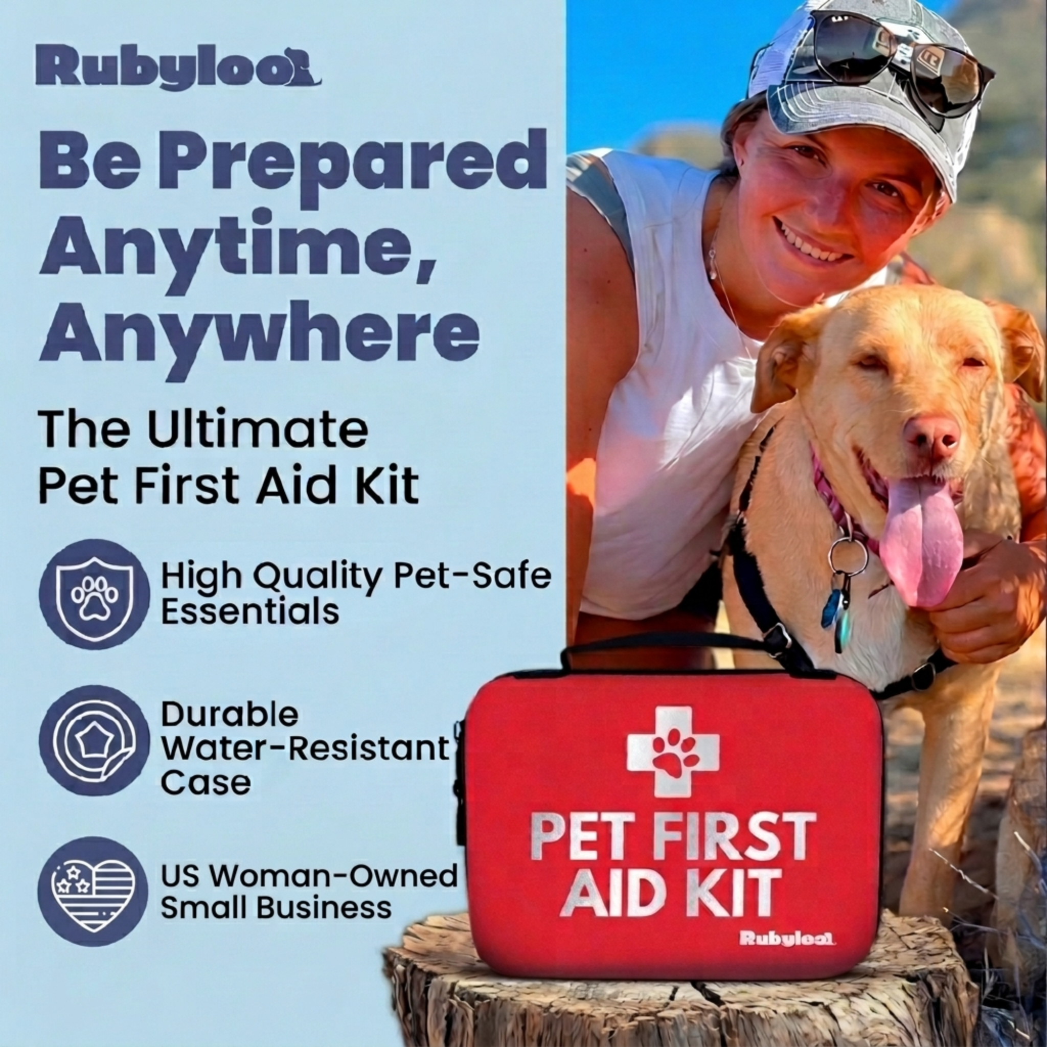 Rubyloo Pet First Aid Kit for Dogs & Cats with Vet-Approved Essentials