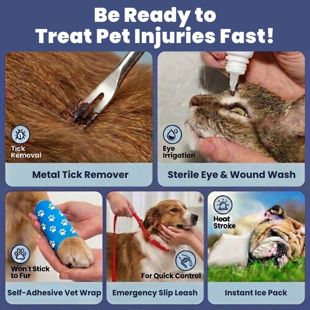 Rubyloo Pet First Aid Kit for Dogs & Cats with Vet-Approved Essentials