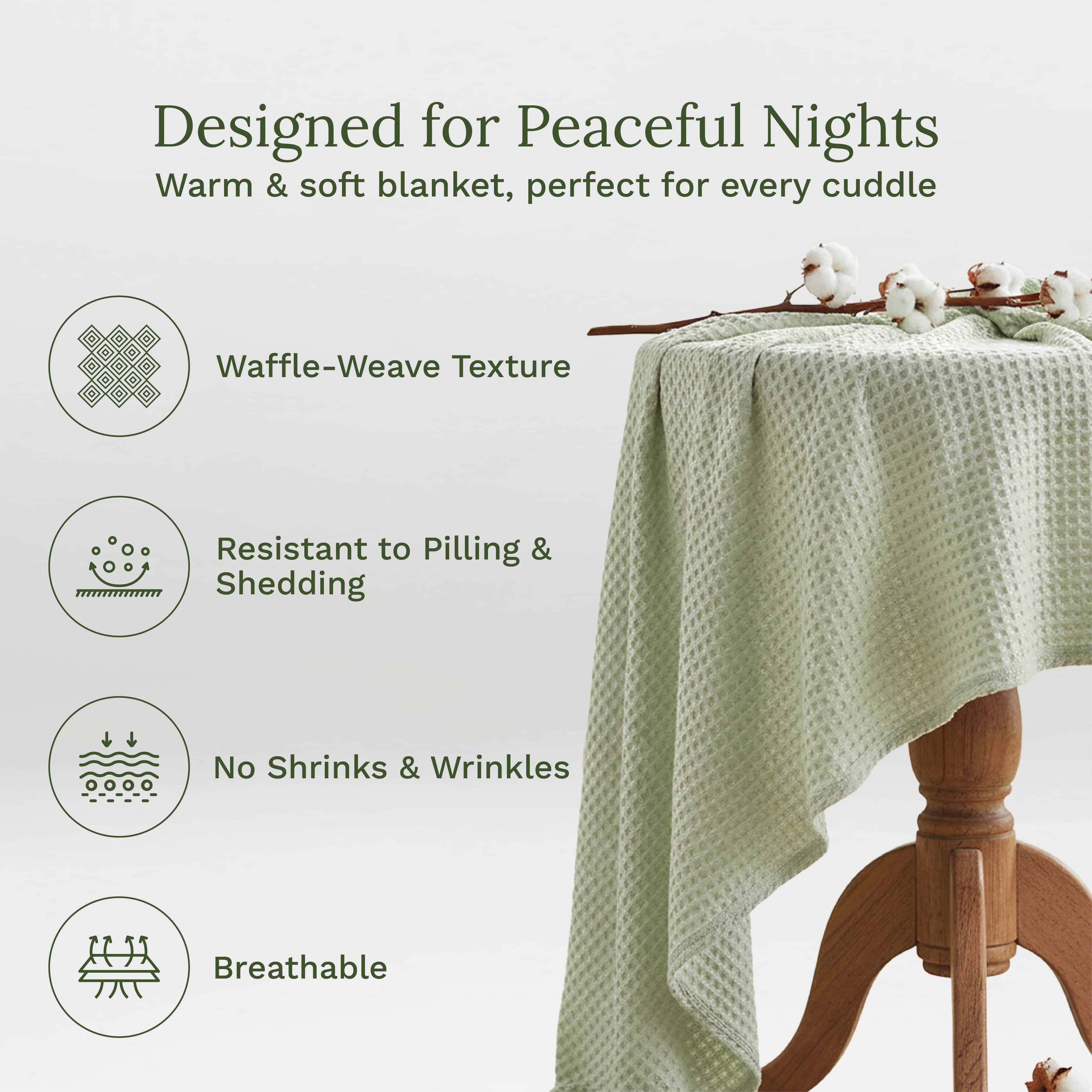Organic Cotton Mart Waffle Weave Blanket