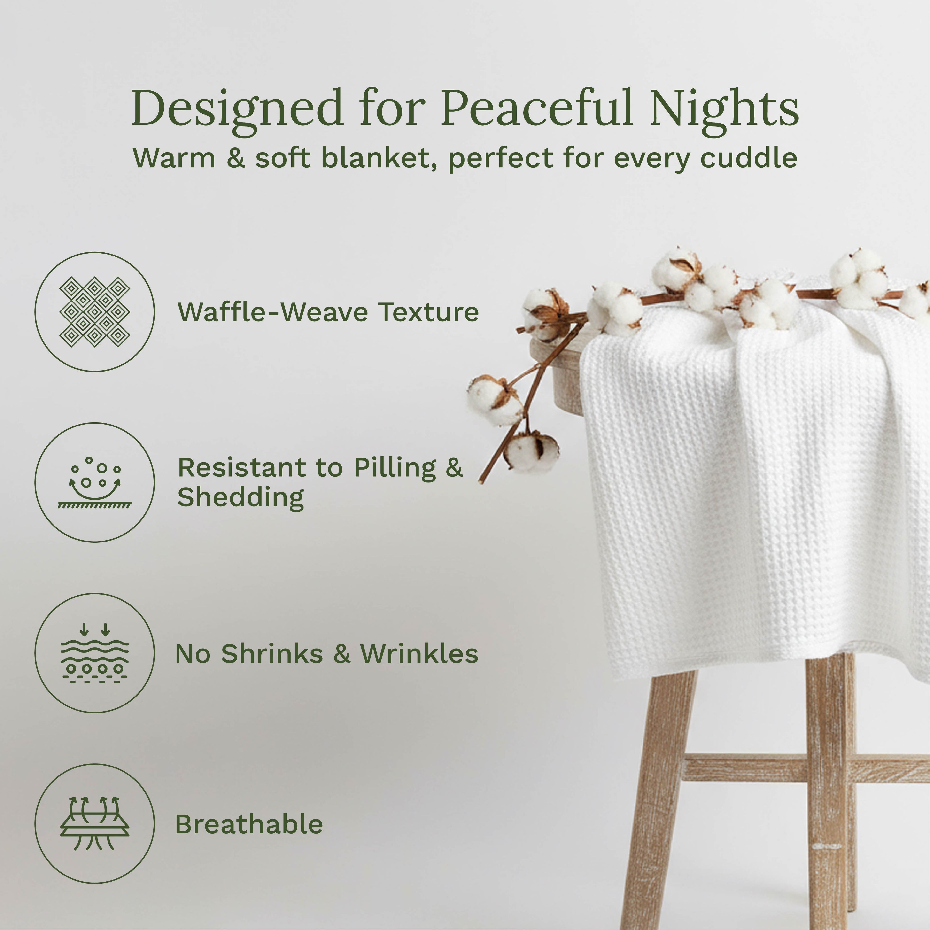 Organic Cotton Mart Waffle Weave Blanket