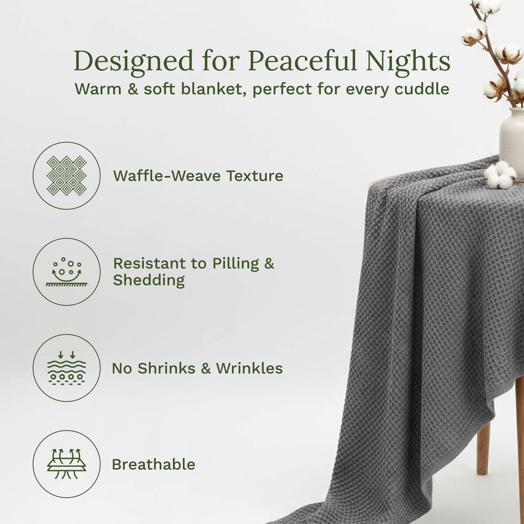 Organic Cotton Mart Waffle Weave Blanket