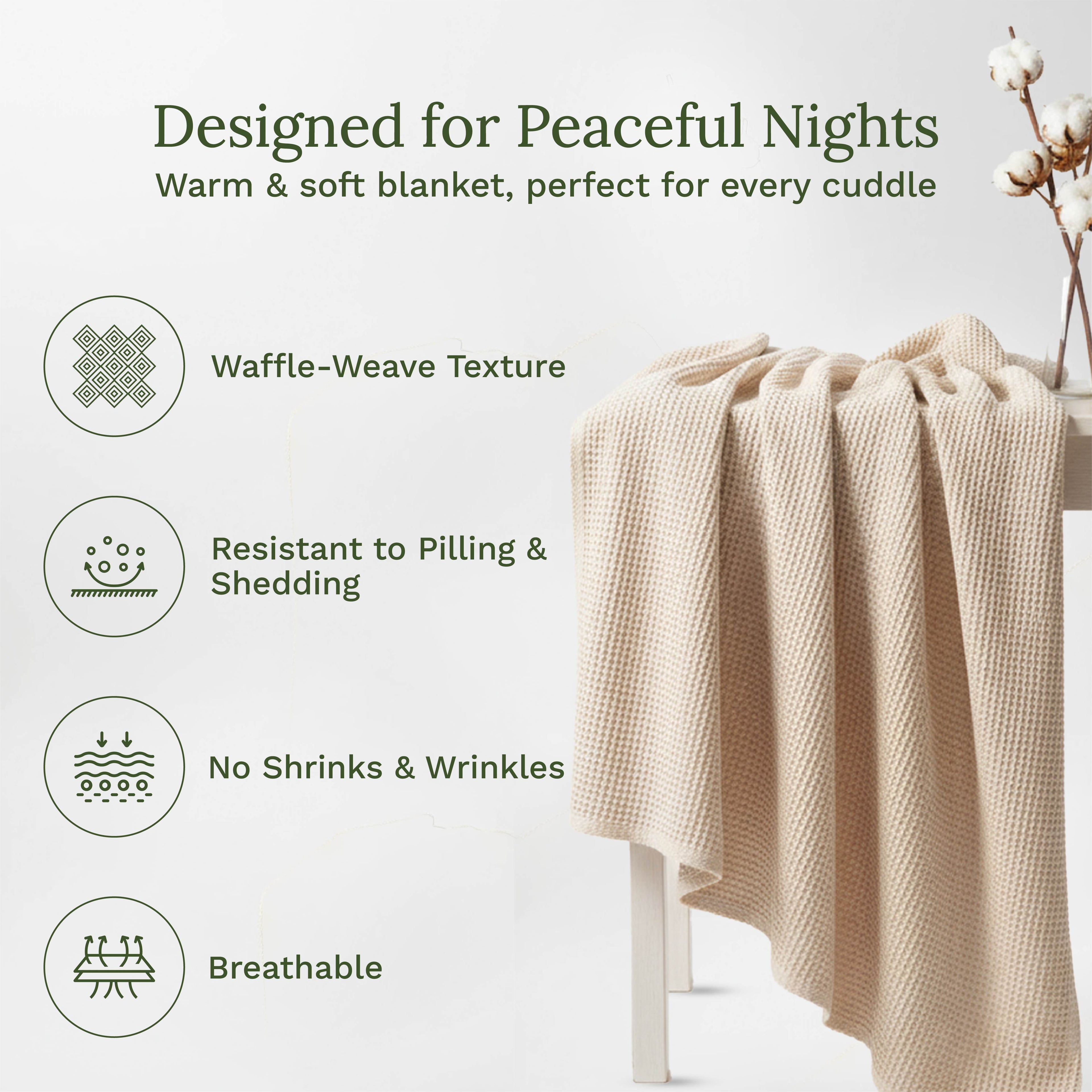 Organic Cotton Mart Waffle Weave Blanket