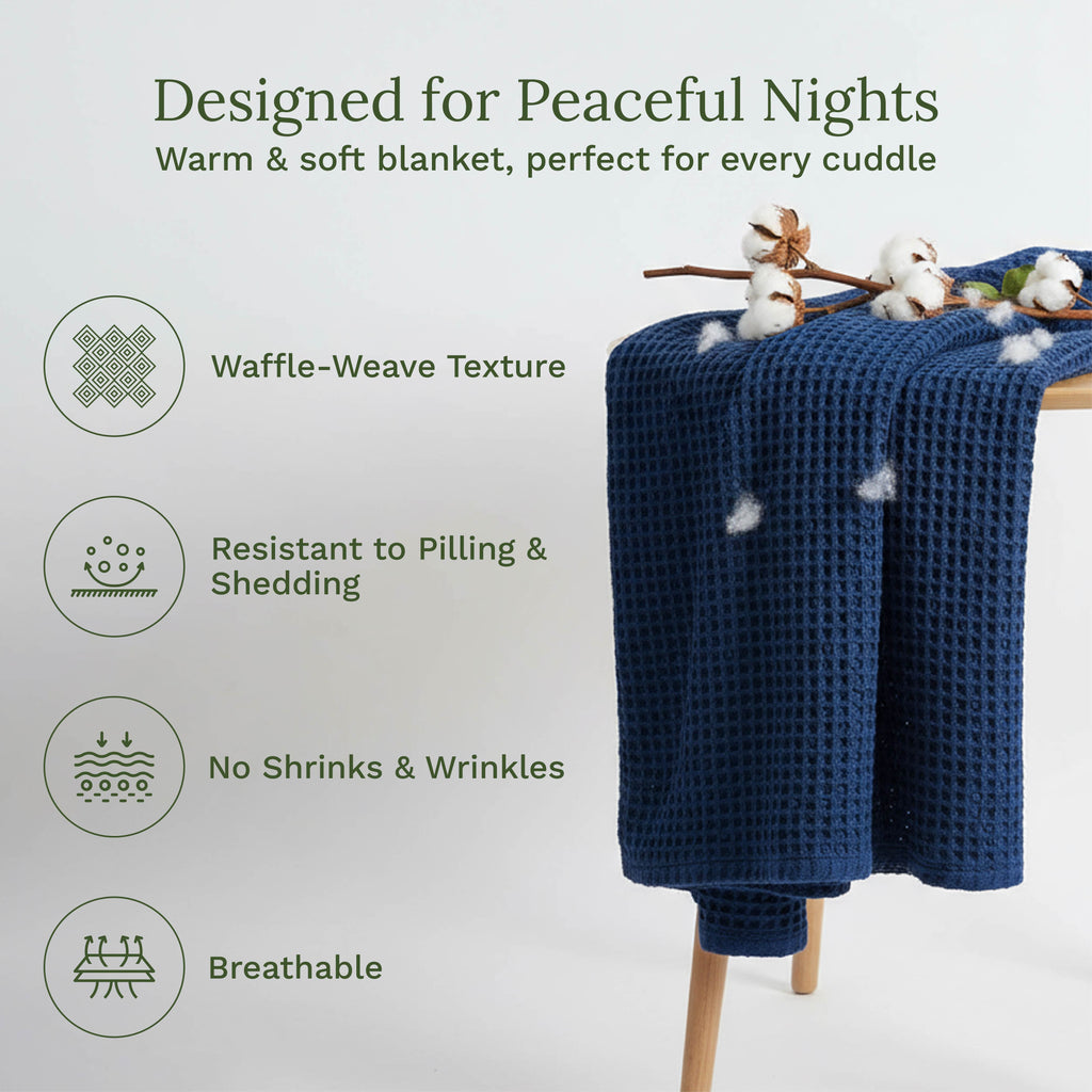 Organic Cotton Mart Waffle Weave Blanket