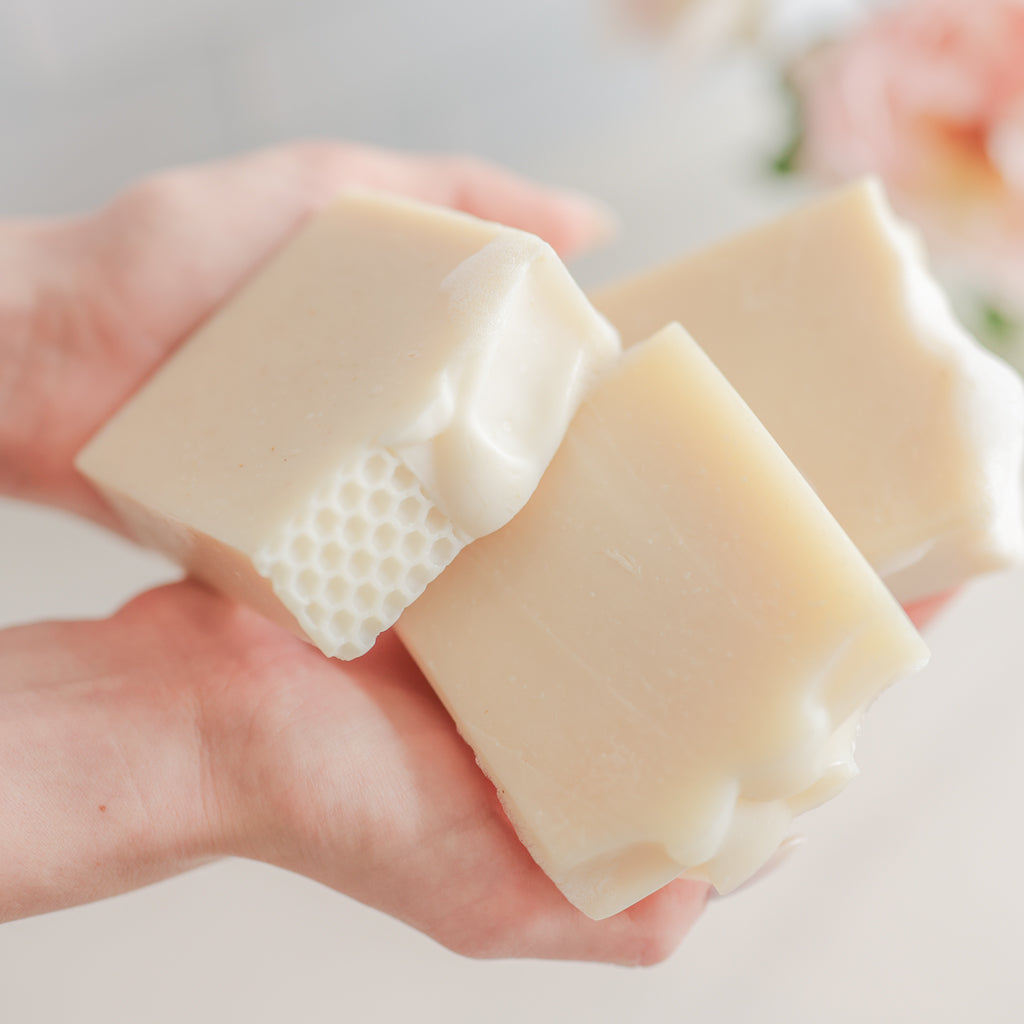 Pretty Farm Girl Fragrance Free Handmade Tallow + Goat Milk Soap Bar Trio