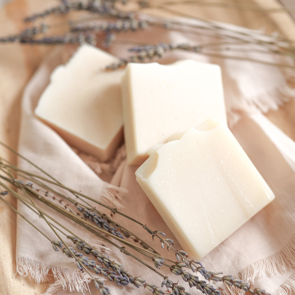 Pretty Farm Girl Fragrance Free Handmade Tallow + Goat Milk Soap Bar Trio