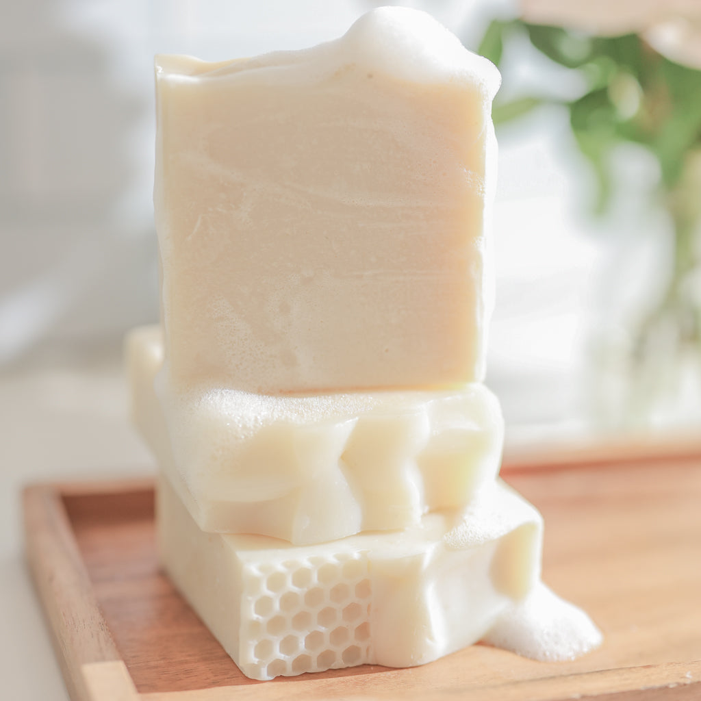 Pretty Farm Girl Fragrance Free Handmade Tallow + Goat Milk Soap Bar Trio