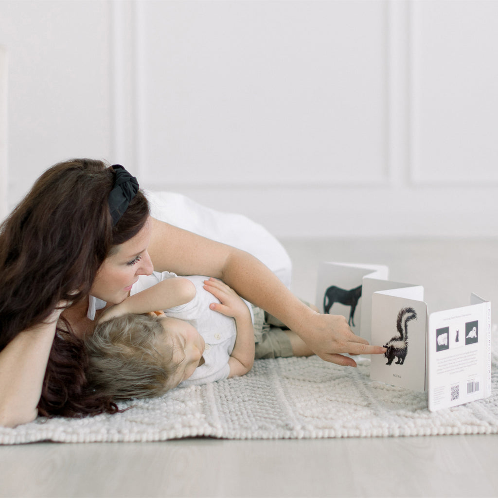 Baby's Tummy Time Book Box Set: 3 High-Contrast Accordion Board Books for Newborn Visual Development