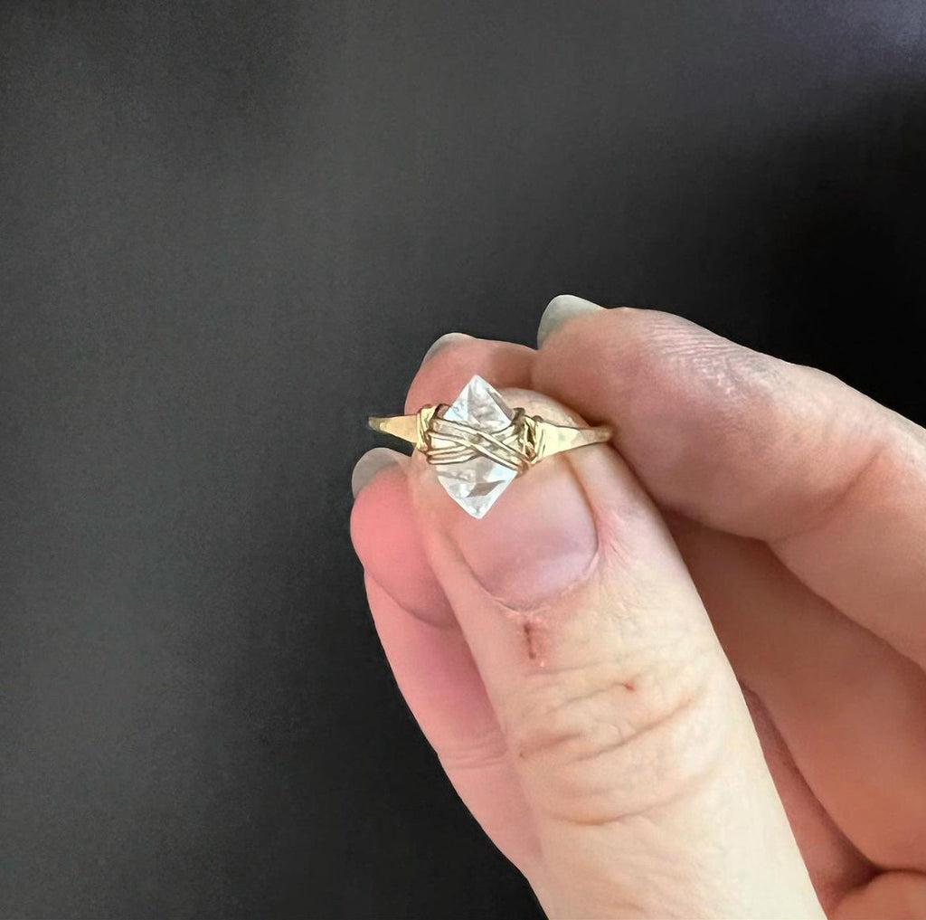 Saressa Designs Herkimer Diamond Caged Ring