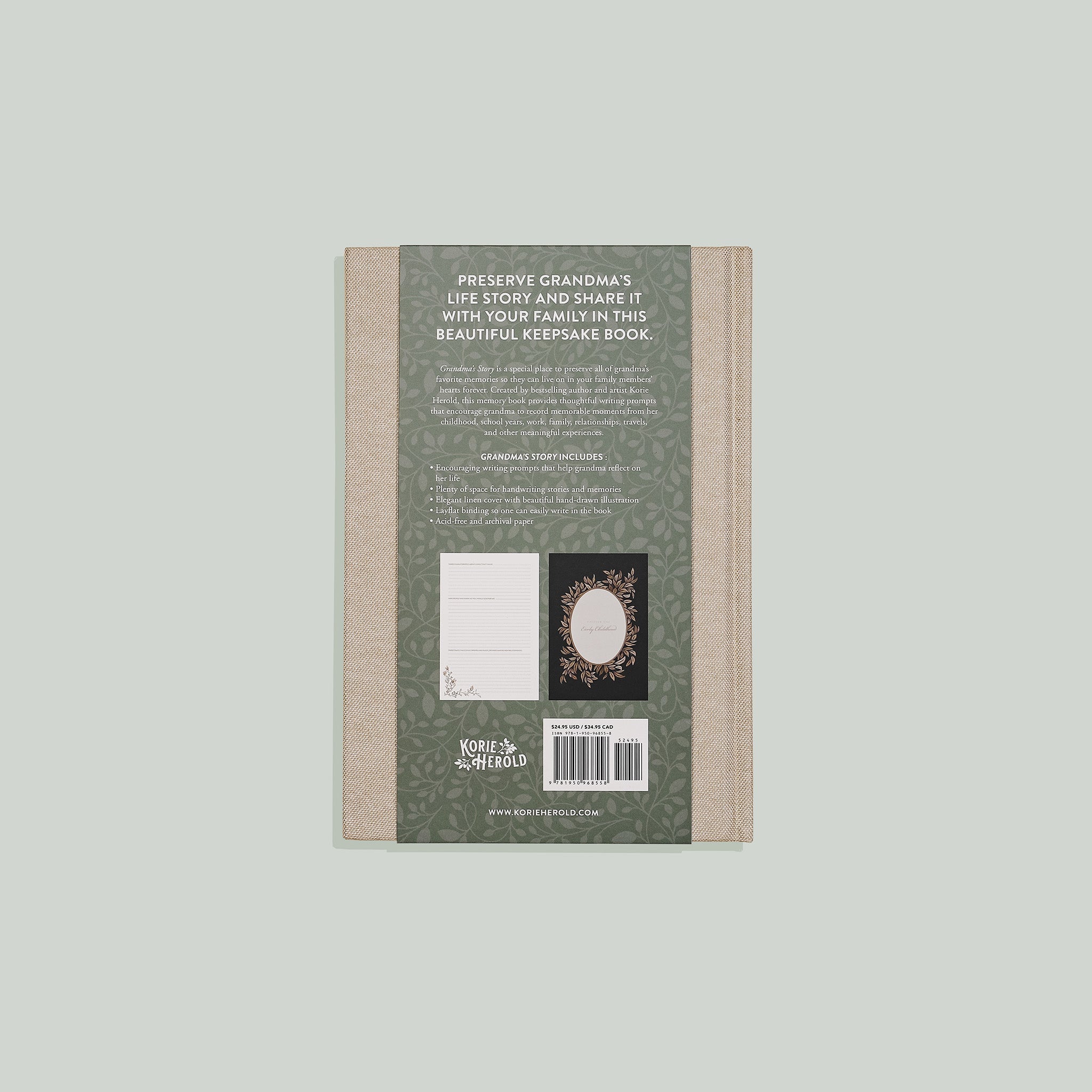 Grandma's Story Memory & Keepsake Journal for Family
