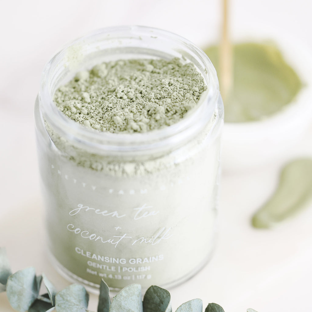 Pretty Farm Girl Green Tea + Coconut Milk Facial Cleansing Grains
