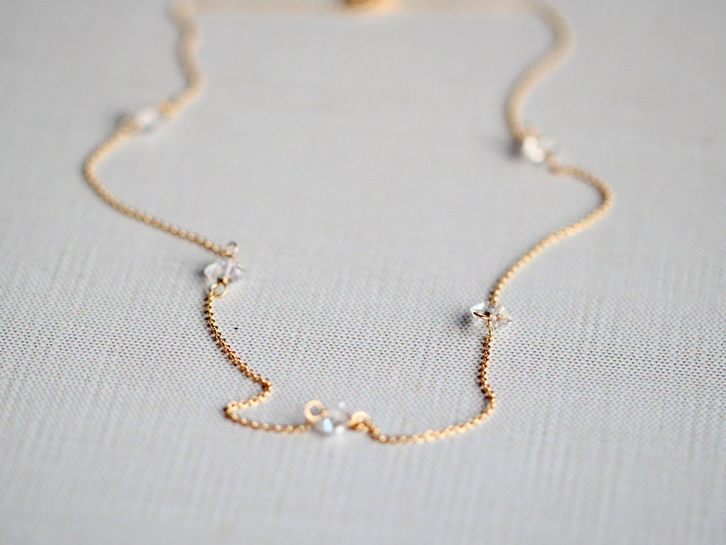 Herkimer Diamond Draped Necklace