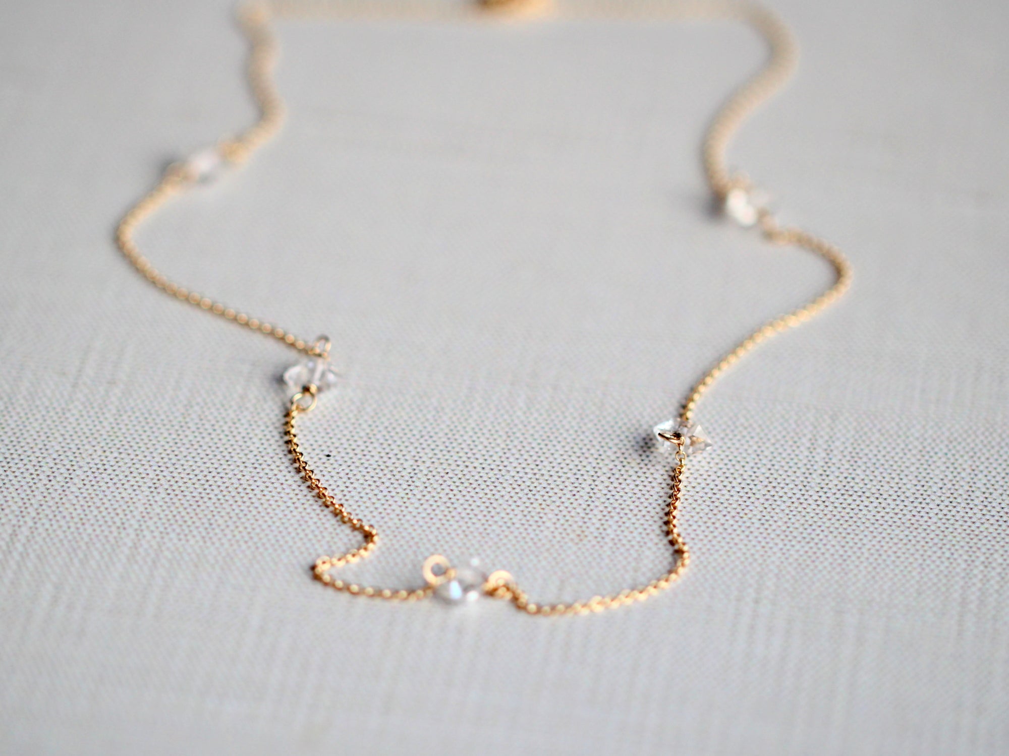 Herkimer Diamond Draped Necklace