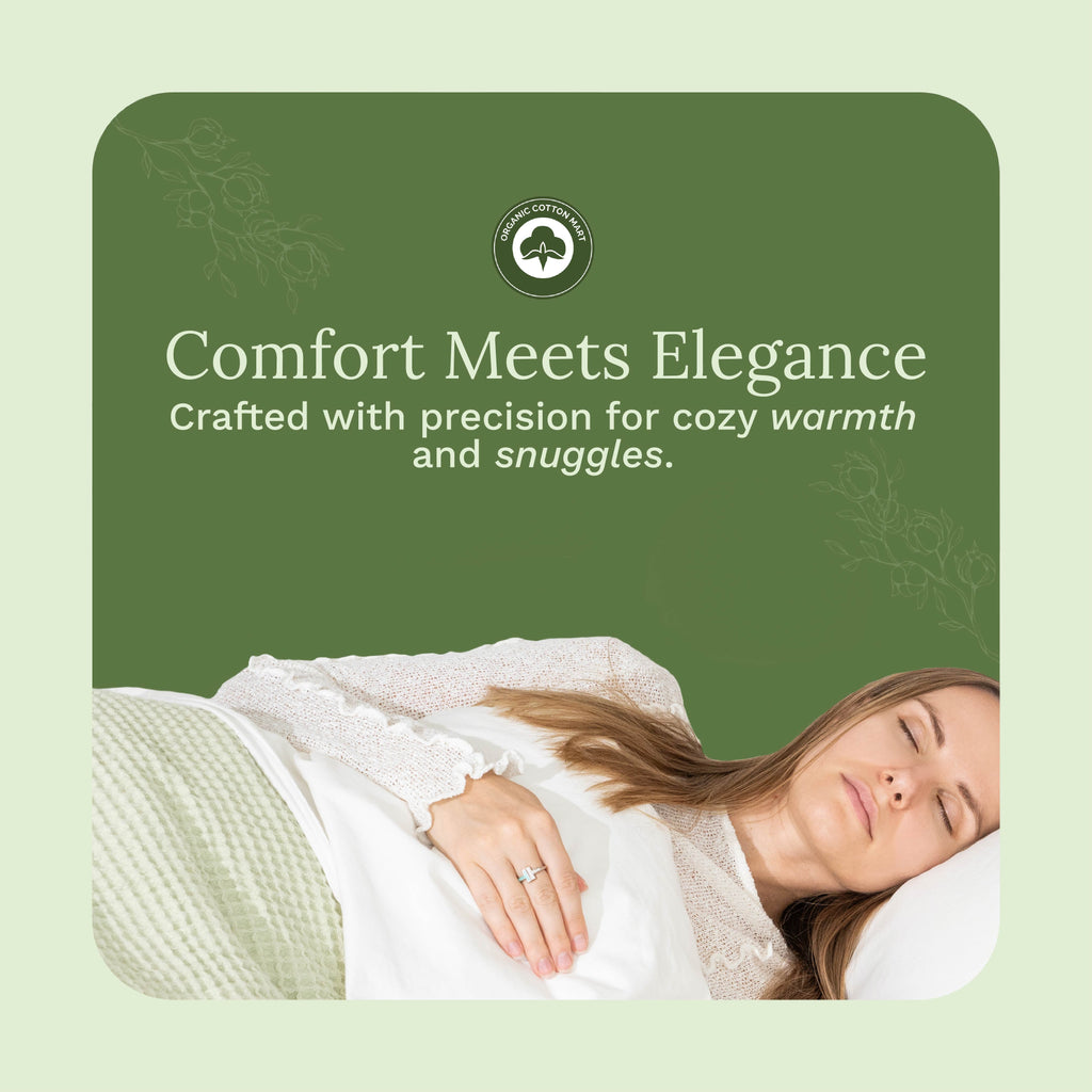 Organic Cotton Mart Waffle Weave Blanket