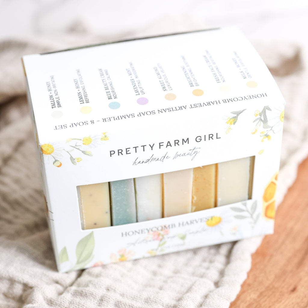 Pretty Farm Girl  Honeycomb Harvest  Goat Milk & Tallow Soap Sampler