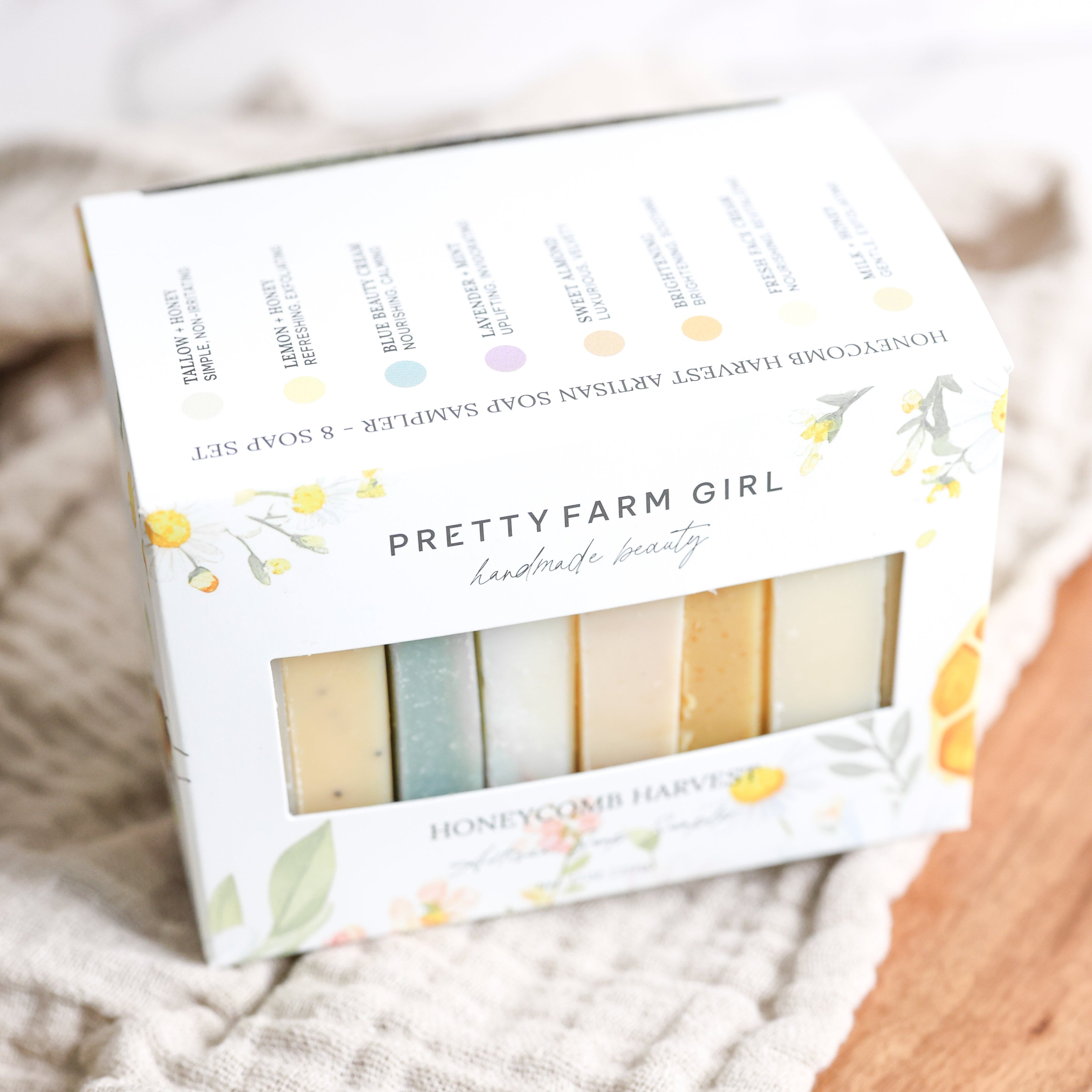 Pretty Farm Girl  Honeycomb Harvest  Goat Milk & Tallow Soap Sampler