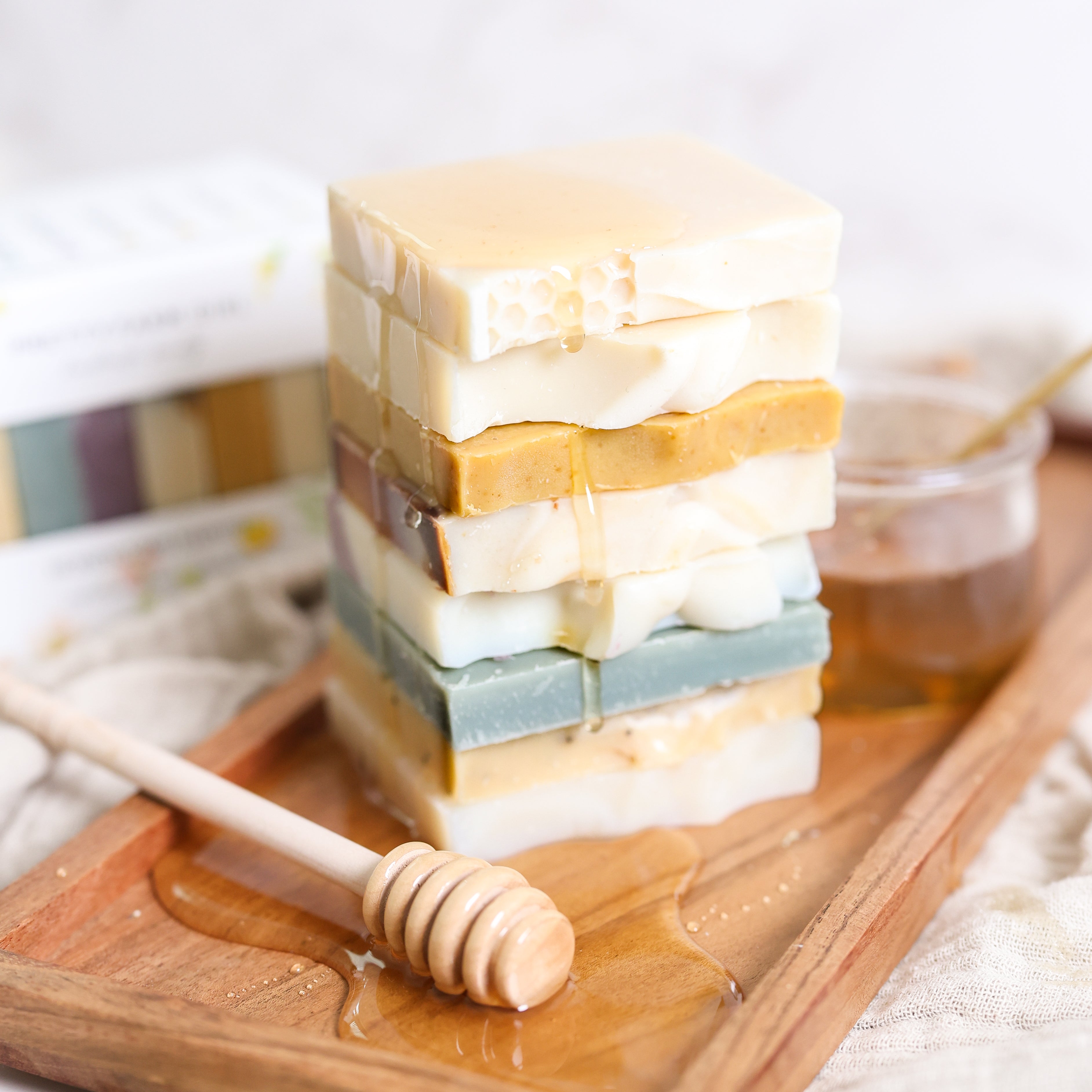 Pretty Farm Girl  Honeycomb Harvest  Goat Milk & Tallow Soap Sampler