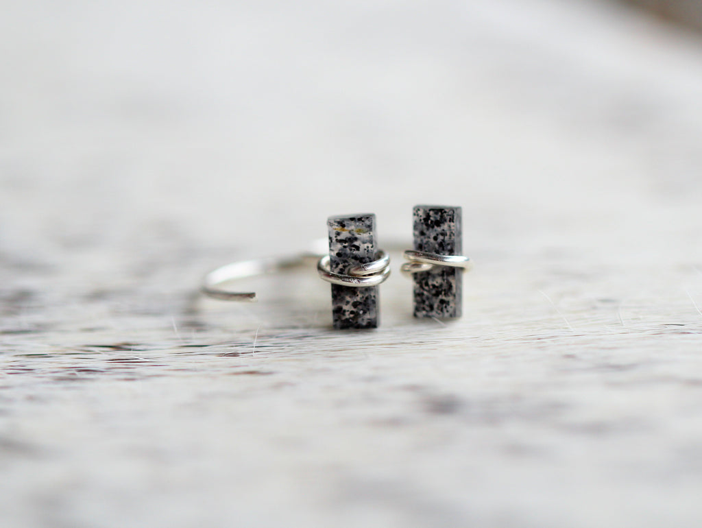 Black Sunstone Hug Hoops
