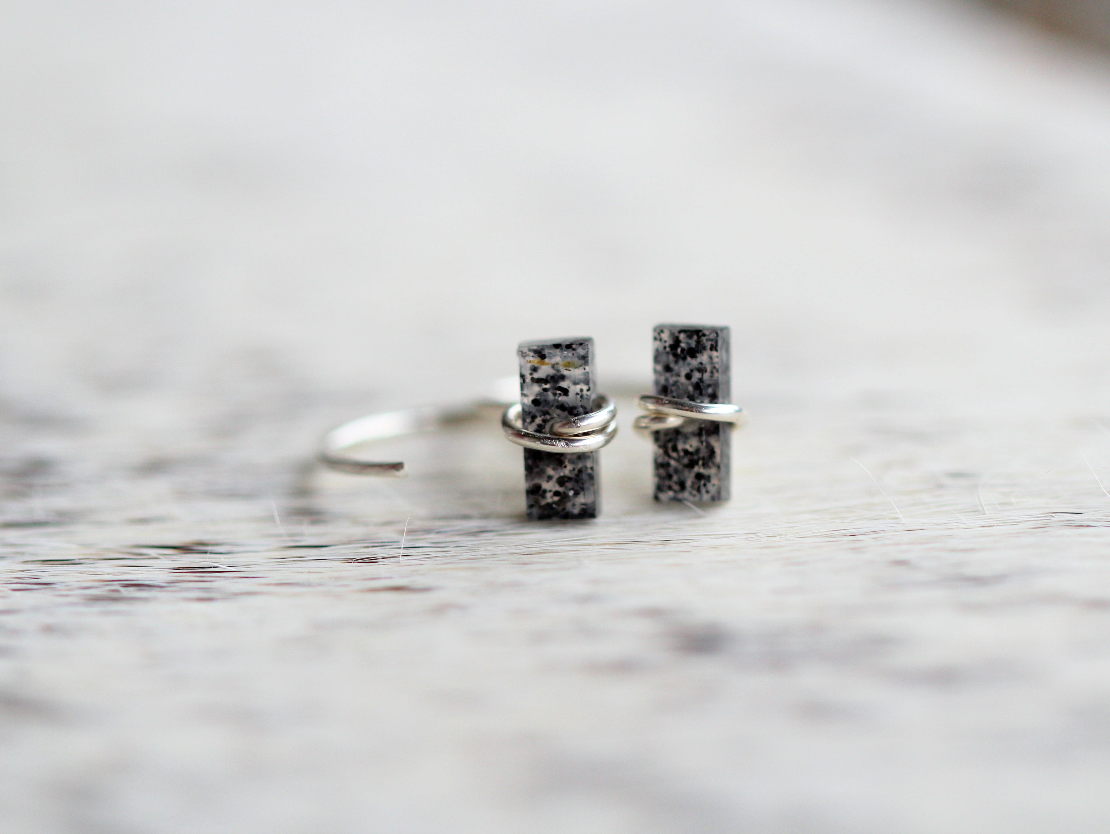 Black Sunstone Hug Hoops