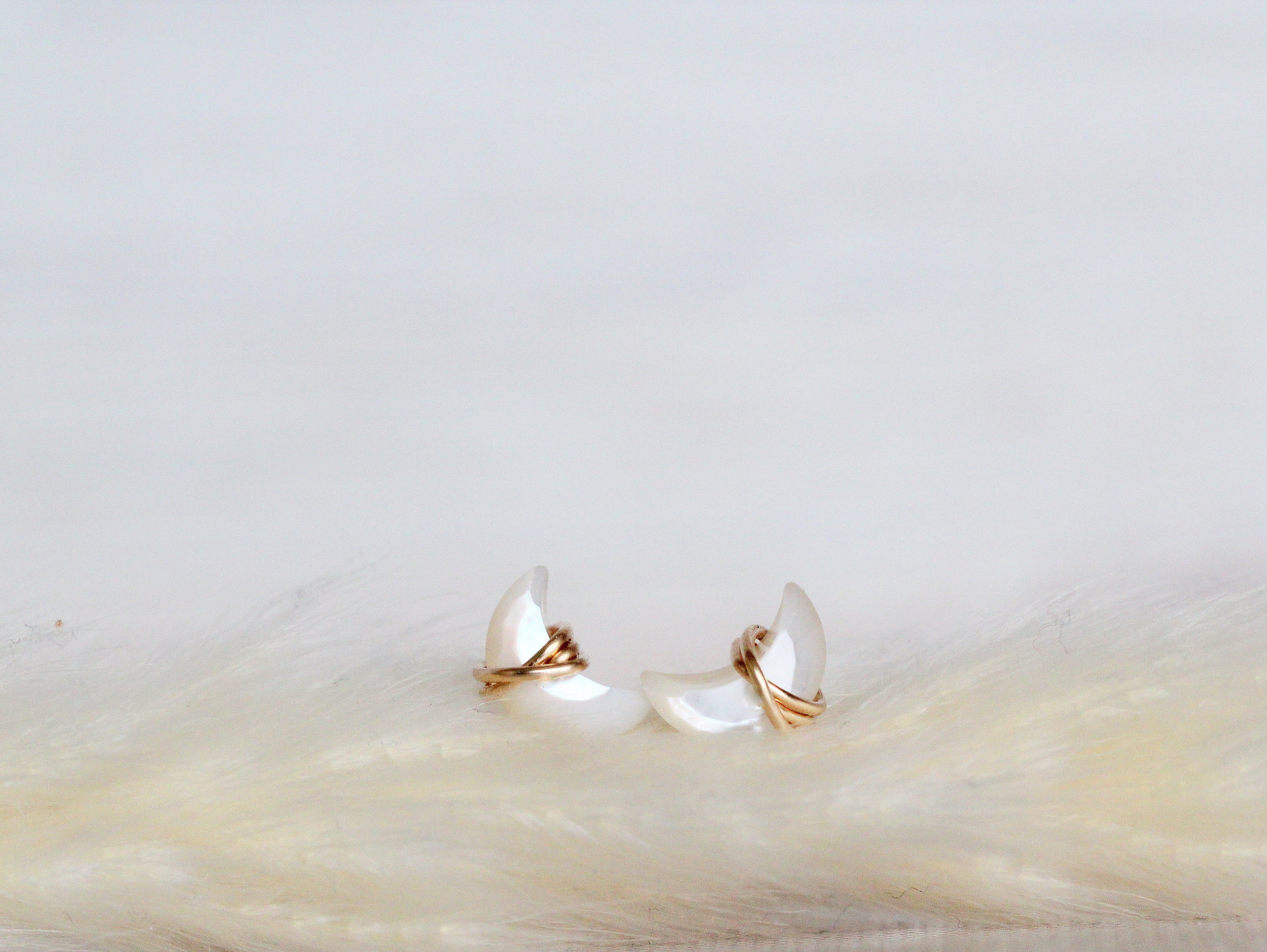 Mini Moonbeam Studs - Mother of Pearl