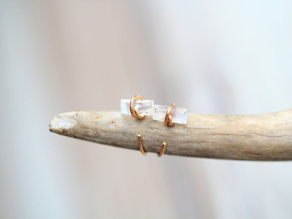 Saressa Designs Moonstone Hug Hoops