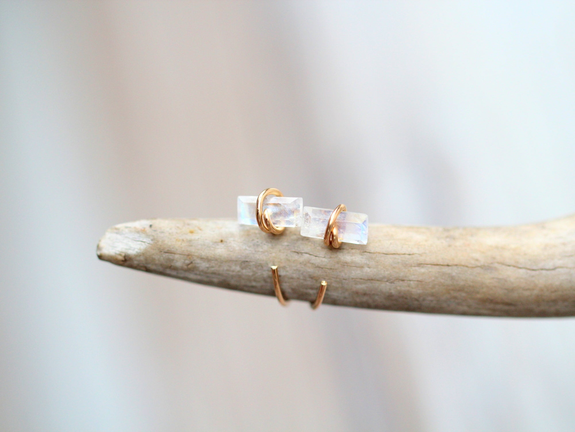 Saressa Designs Moonstone Hug Hoops