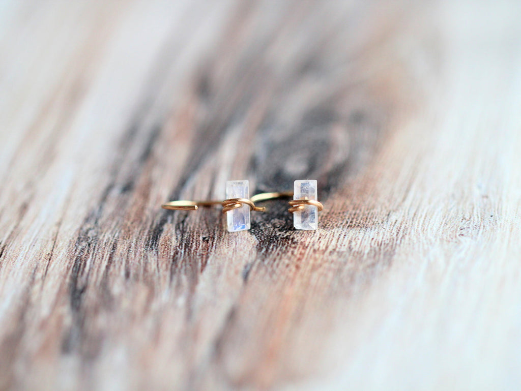 Saressa Designs Moonstone Hug Hoops