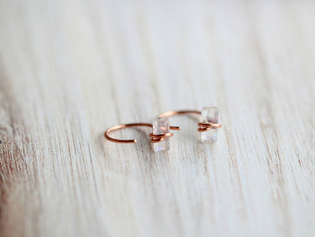 Saressa Designs Moonstone Hug Hoops
