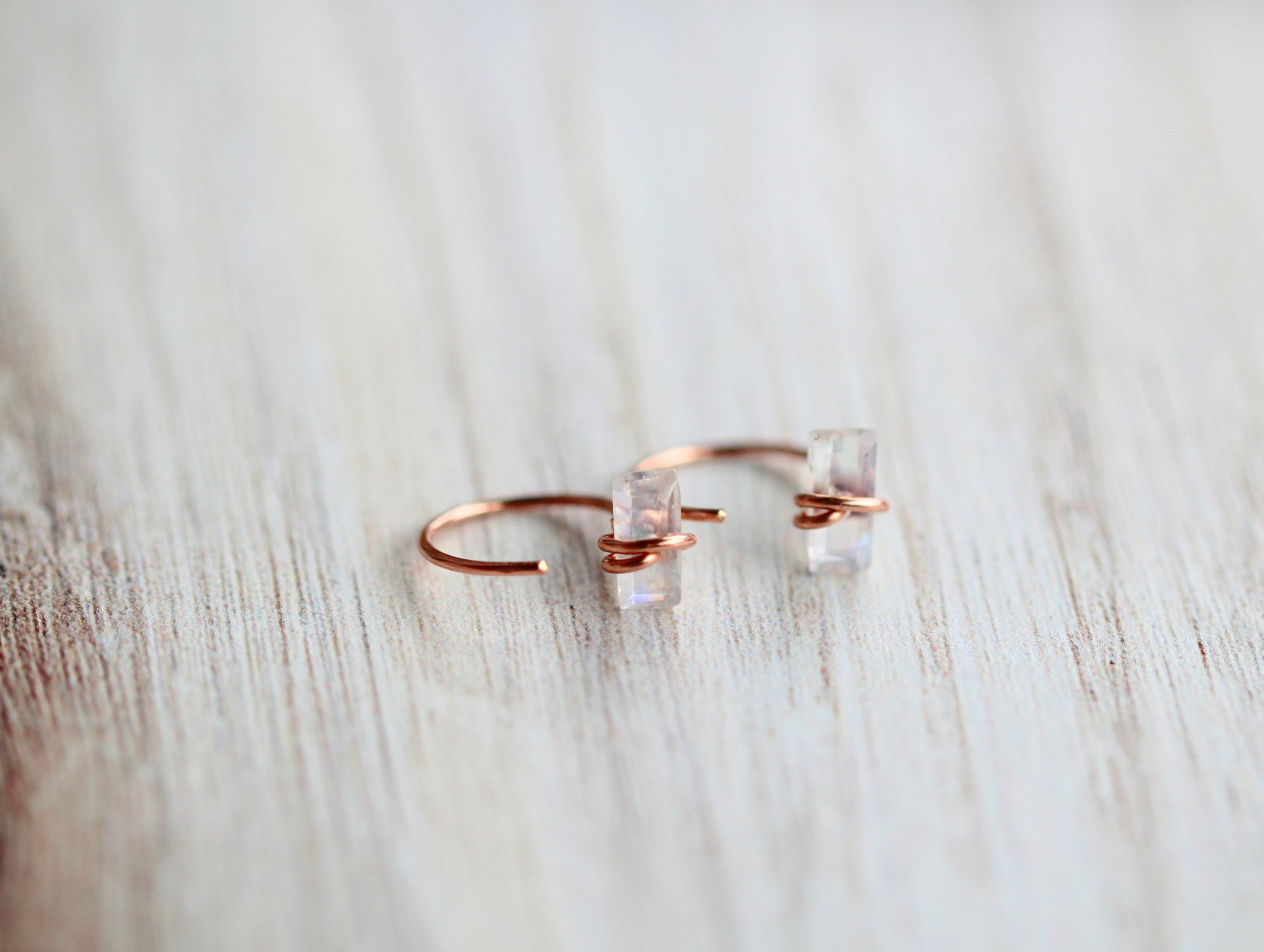 Saressa Designs Moonstone Hug Hoops