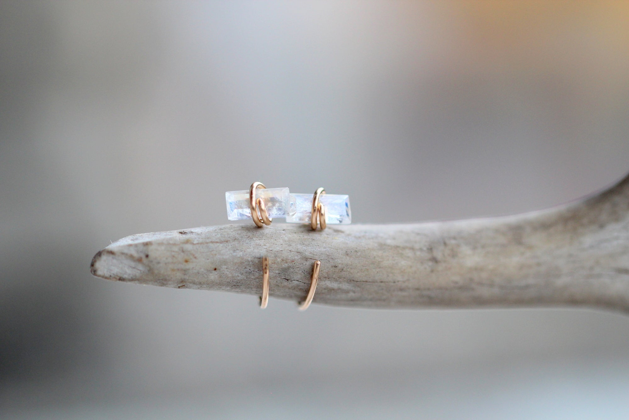 Saressa Designs Moonstone Hug Hoops