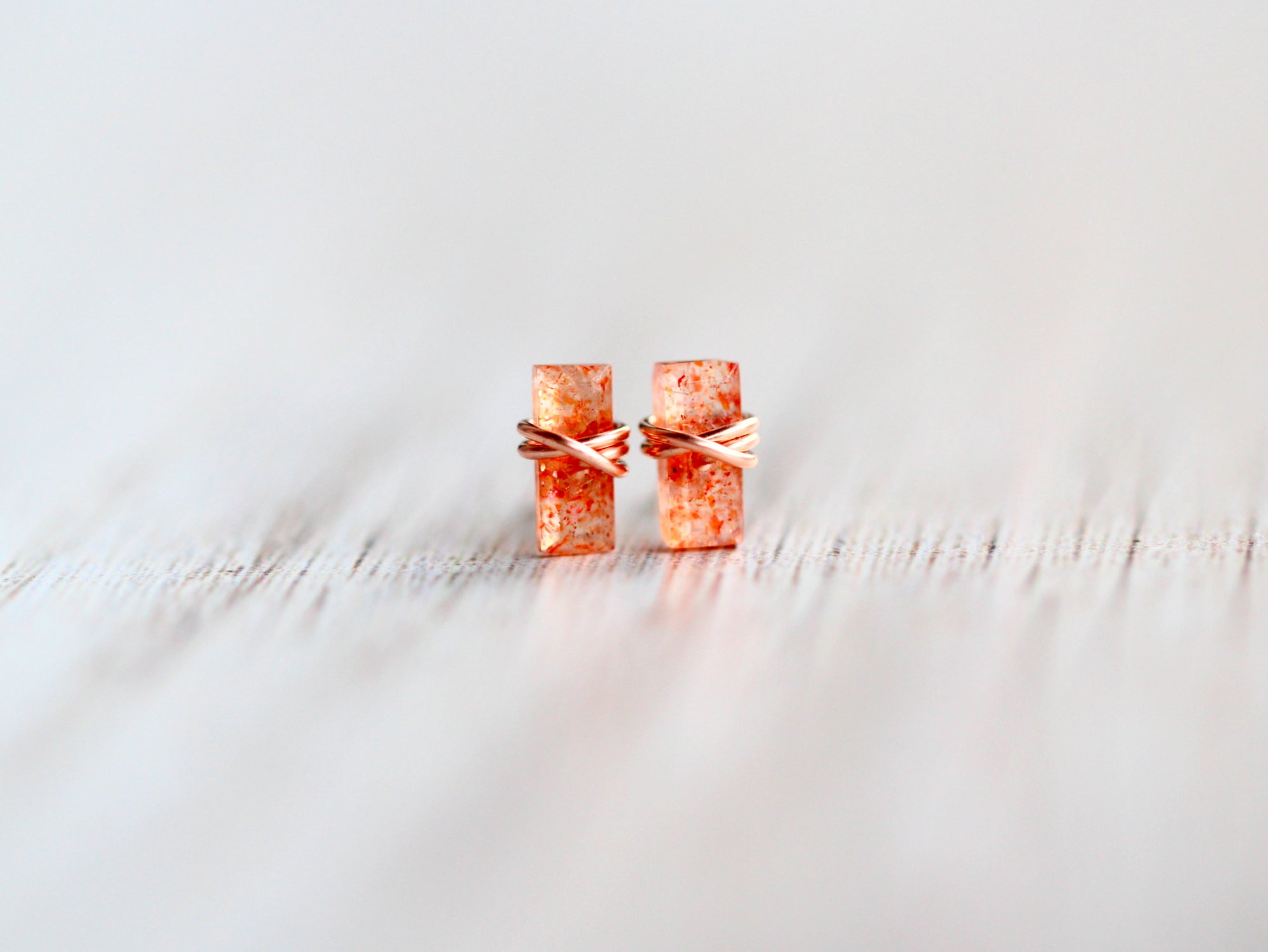 Baguette Studs - Sunstone