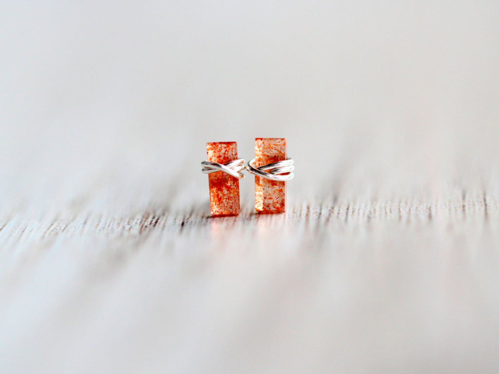 Baguette Studs - Sunstone