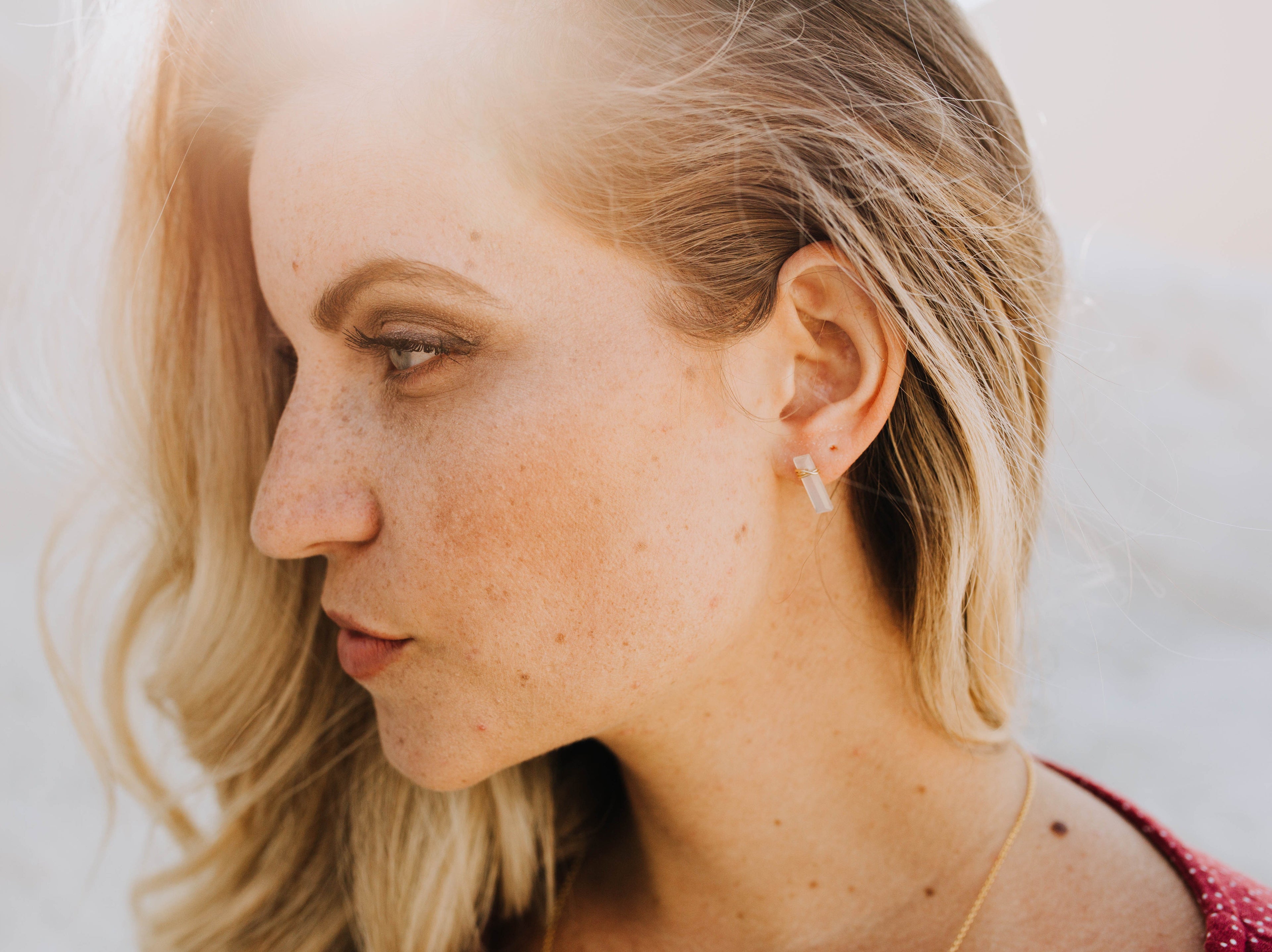 Moonstone Bar Studs