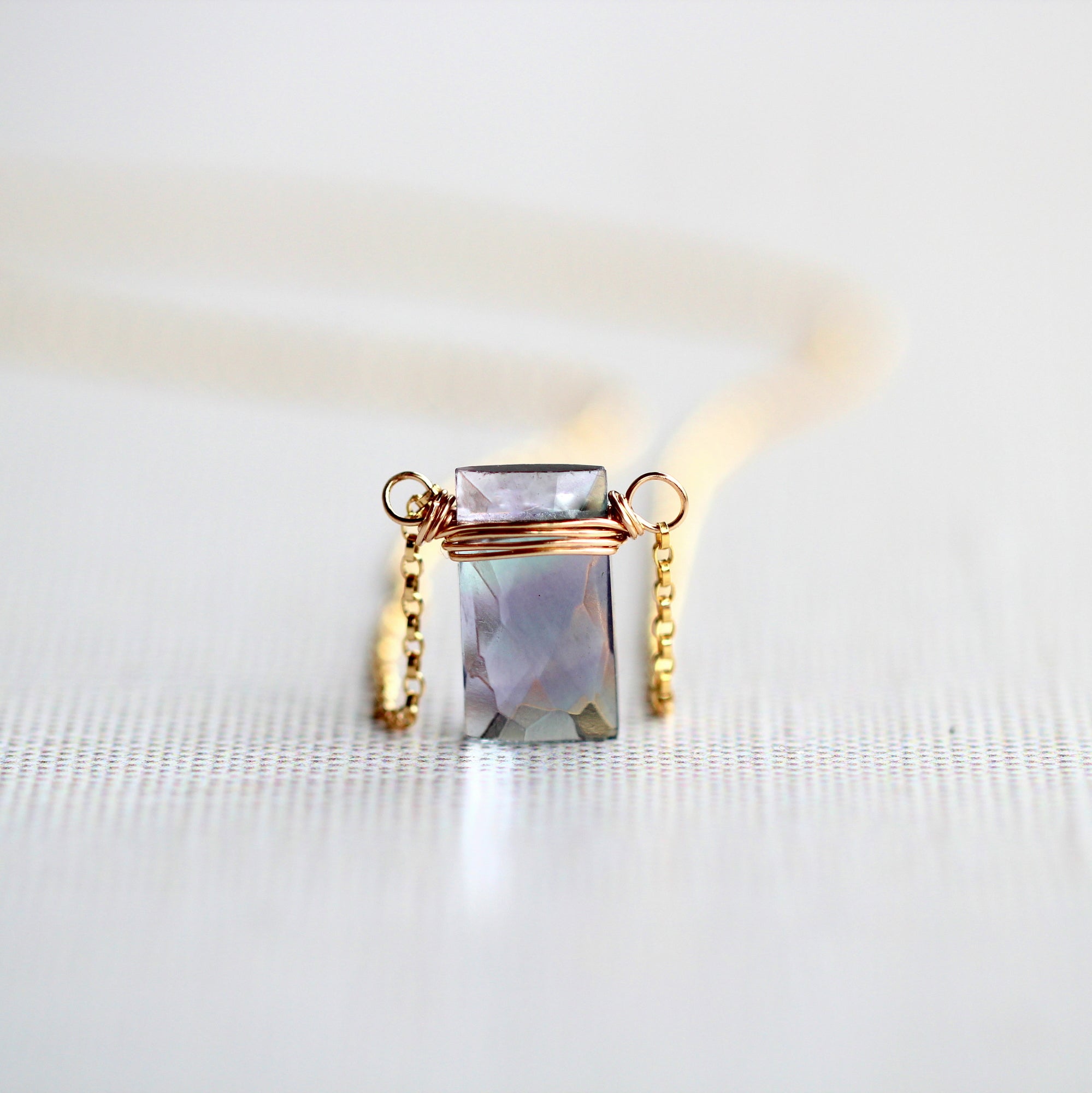Saressa Designs Fluorite Baguette Necklace