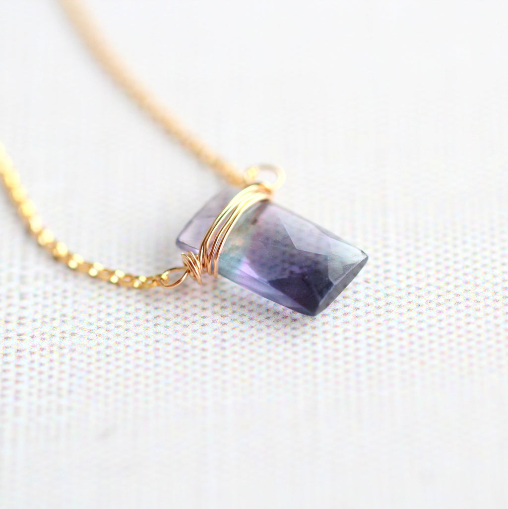 Saressa Designs Fluorite Baguette Necklace