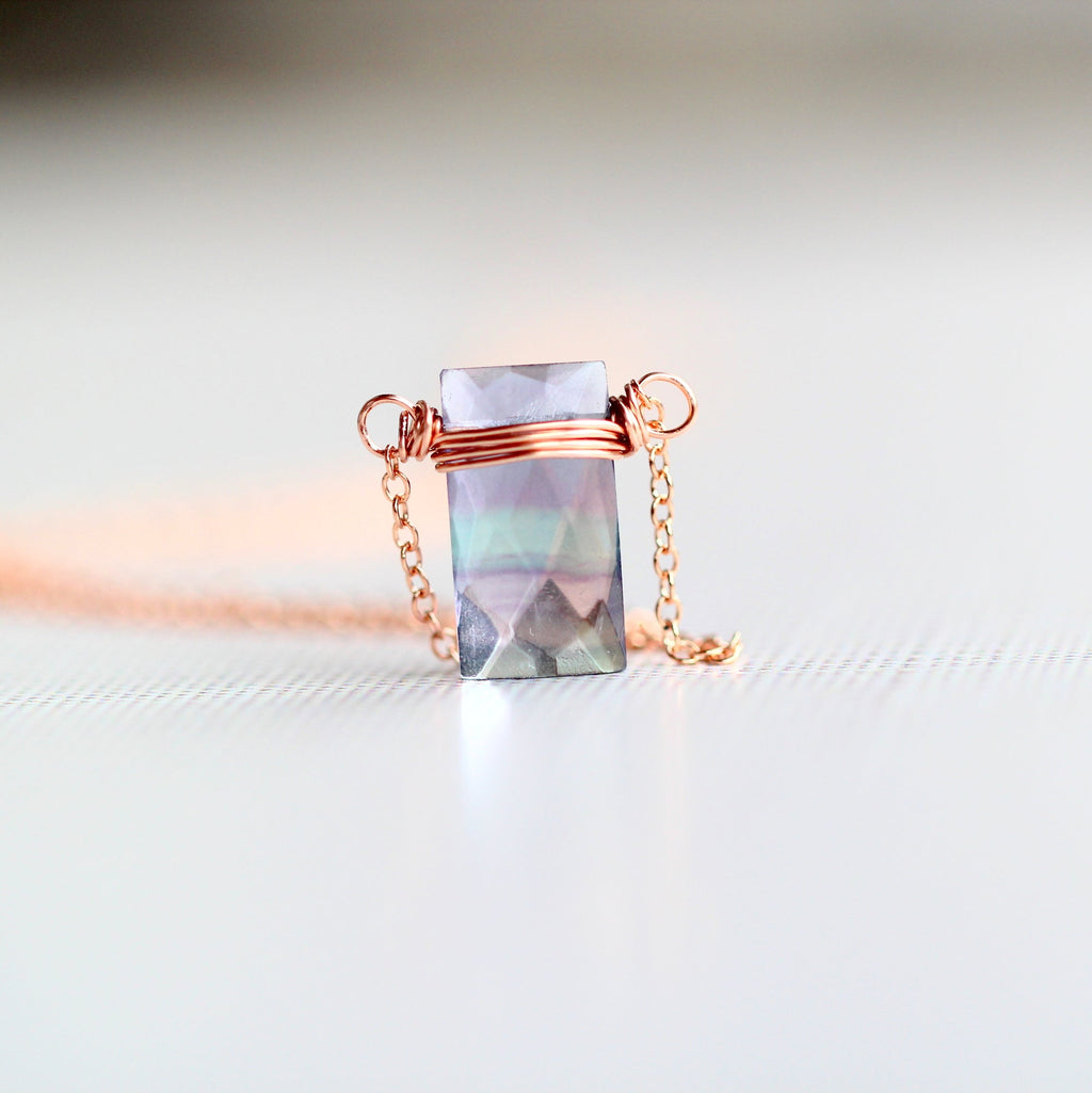 Saressa Designs Fluorite Baguette Necklace