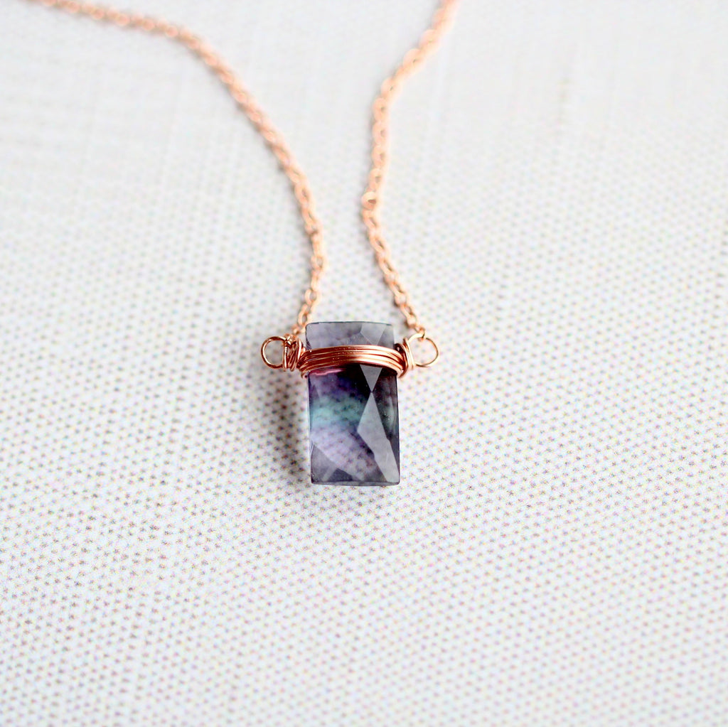 Saressa Designs Fluorite Baguette Necklace