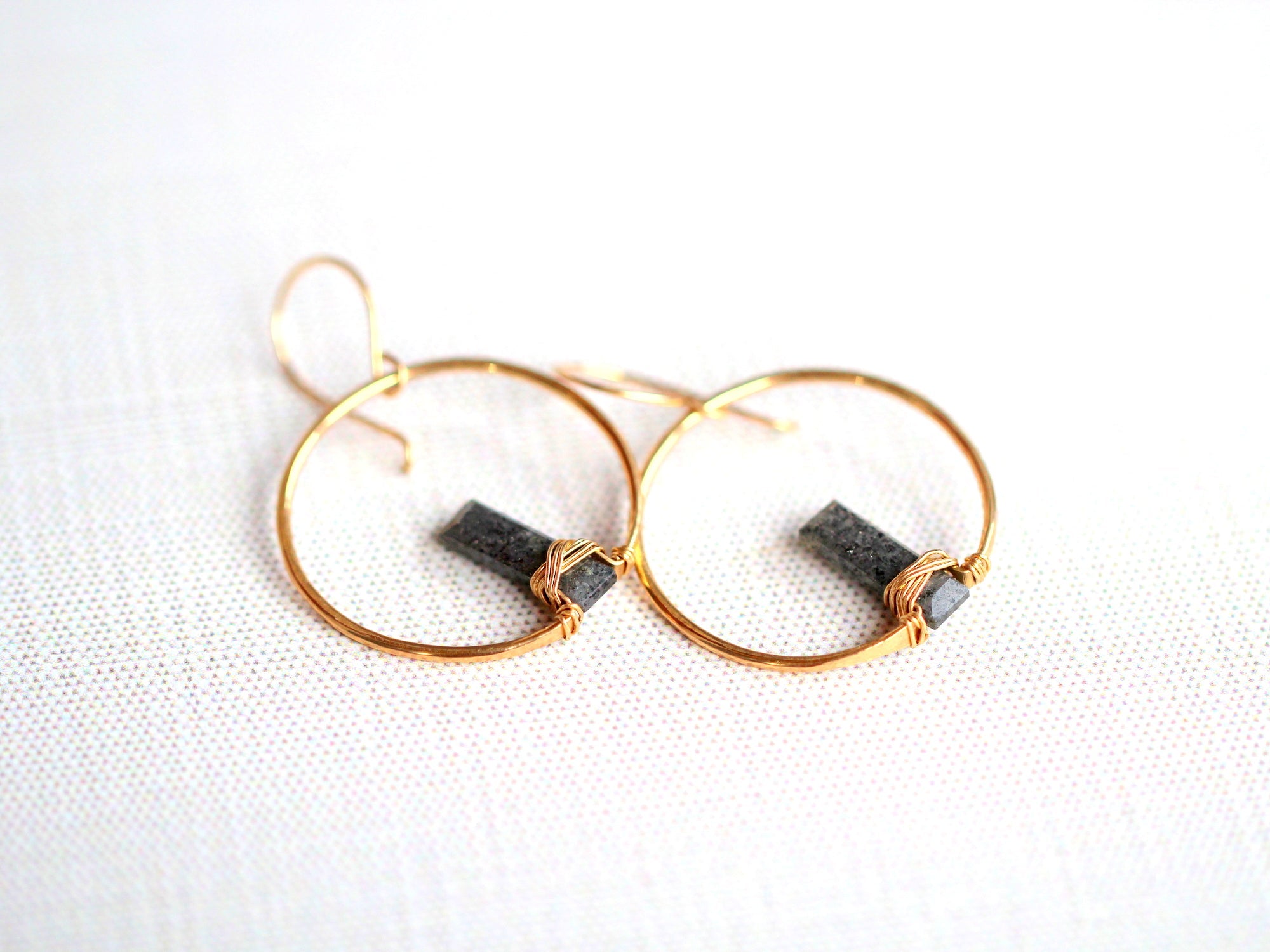 Saressa Designs Sunrise Earrings - Black Sunstone
