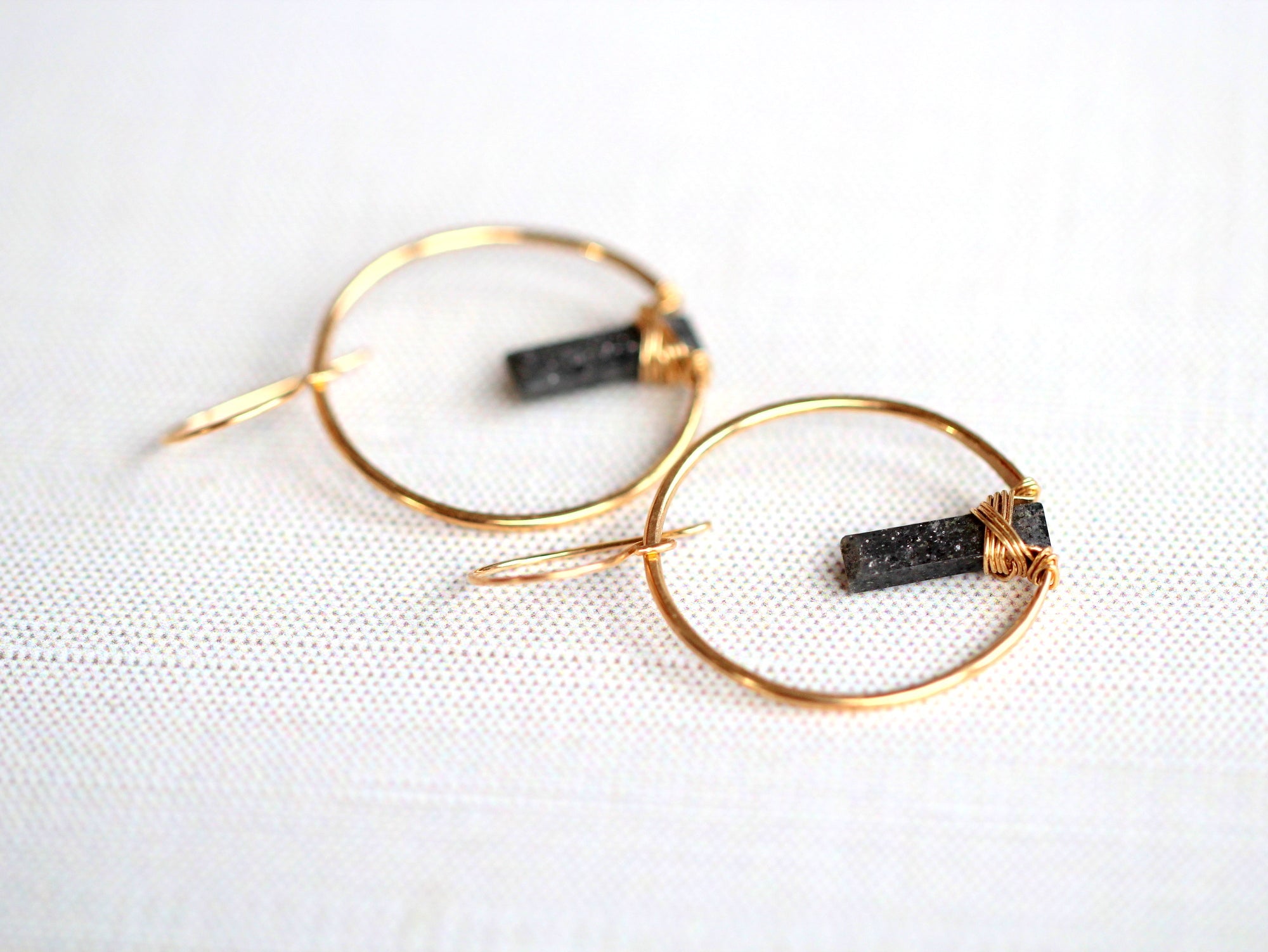 Saressa Designs Sunrise Earrings - Black Sunstone