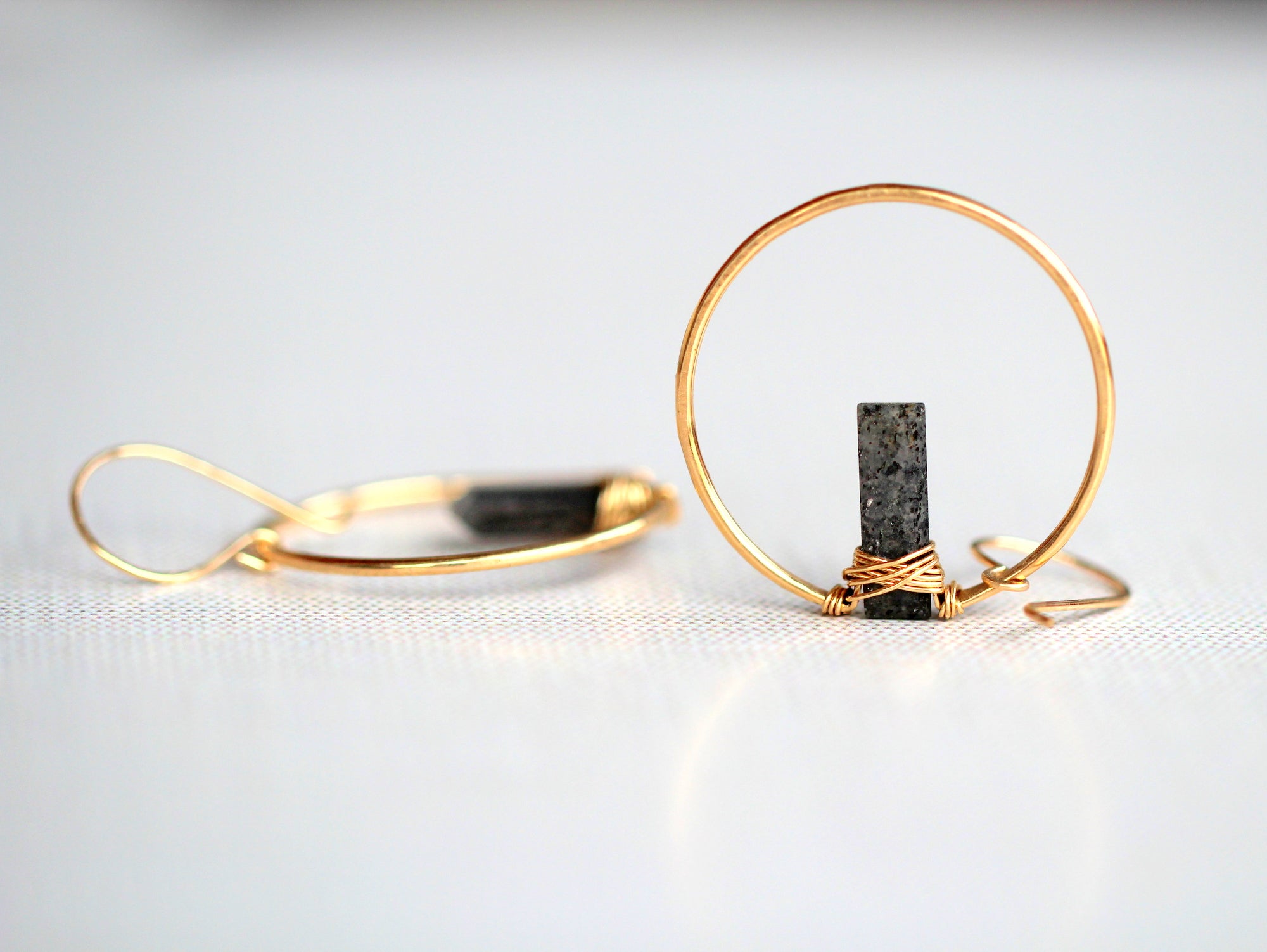 Saressa Designs Sunrise Earrings - Black Sunstone