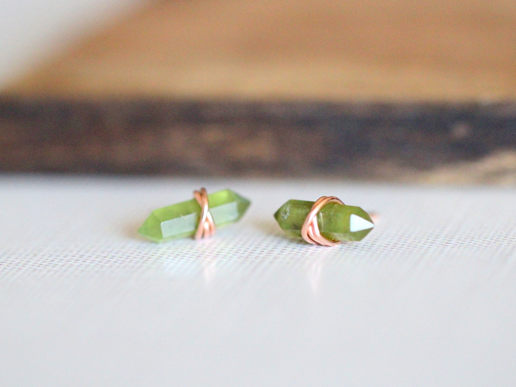 Saressa Designs Crest Studs - Peridot