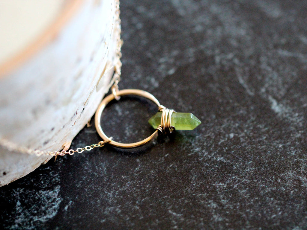 Crest Necklace - Peridot