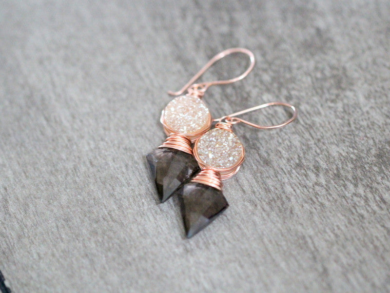 Compass Earrings - Smoky